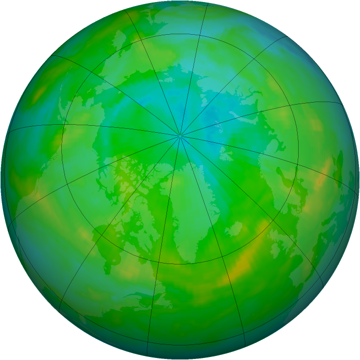 Arctic ozone map for 26 July 1986